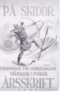 Ull na 1928. naslovnici švedskega letopisa za promocijo smučanja iz 1928. Risbo je upodobil Tor Hȍrlin.