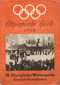  Brošura, ki je izšla po zimskih olimpijskih igrah leta 1936 v nemškem Garmisch-Partenkirchnu.