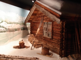  Tipična lesena koča Telemarka in seveda nepogrešljive smučke, ki so bistveni sestavni del življenja v norveški zimski naravi.