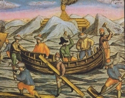 Nizozemski kapitan Willem Barents se je prepozno vrnil v tople kraje iz potovanja leta 1596 in se je nenadoma znašel z ladjo v ledenem oklepu. Ni se ga mogel rešiti in ta mu je zaradi širjenja zdrobil ladjo. Pozno spomladi so iz ostankov naredili čolne in se vrnili nazaj, vendar brez kapitana, ki je pozimi umrl v 61. letu starosti.