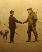 Ameriški The Graphic Weekly Newspaper je objavil sliko srečanja leta 1896 na Cape Flora, Zemlja Franca Jožefa med Fridtjofom Nansenom in prav tako polarnim raziskovalcem iz Anglije Frederickom Jacksonom. Res sta se srečala, pri čemer je bil Jackson ponosen, da je osebno spoznal Nansena. Slednji (na desni) pa prav nič preveč, saj je bilo ljubosumje in konkurenca med polarnimi raziskovalci huda in so se raje izognili drug drugemu,m kot da bi izmenjali izkušnje v prijateljskem pogovoru. Bile so tudi redke izjeme, a res zelo redke, pa še te v tistih letih, ko niso več mogli na odprave.