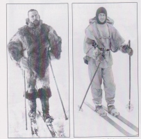 Dva izmed najbolj znanih pohodnikov po belih celinah, zlasti po boju leta 1911 za prvenstveno osvojitev Južnega tečaja: Norvežan Roald Amundsen (levo) in Anglež Robert Falcon Scott. Oba sta dosegla cilj, Norvežan pred Angležem, katerega vsi člani odprave so umrli, sam zadnji.