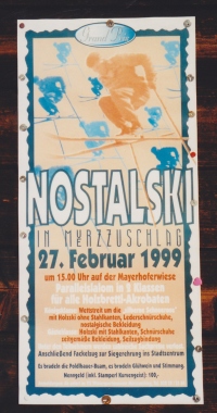  Plakat prireditve smučanja po starem v Mürzzuschlagu.