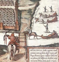  Ruski smučarji so morda sodelovali v 30 letni vojni (gravura Sigismund Herberstein: Rerum moscoviticarum comentarii – Moskovski zapiski, 1549).