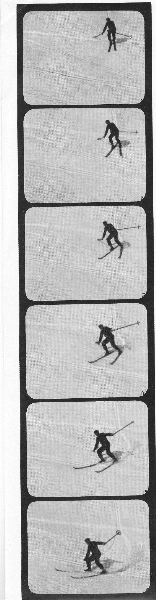  Škarjkasti zavoj v kinogramu (1925).