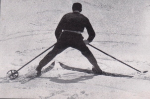  Plužni položaj smučarja (Schneider, 1926).