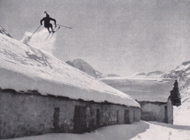  Ne samo Norvežan Sondre Norheim tudi Tirolci so se radi postavljali s skoki preko zasneženih streh na Arlbergu (Schneider, 1926).