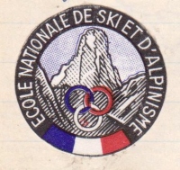  Znak Nacionalne šole smučanja in alpinizma, ENSA, Chamonix, Francija (1969).