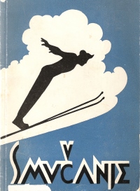  Naslovnica knjige Roberta Kumpa, Smučanje (1934) z opisi smučarske tehnike in skicami.