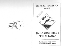 Izkaznica Smučarskega kluba Ljubljana ob ustanovitvi leta 1928.