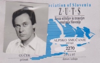 Izkaznica Zveze učiteljev in trenerjev smučanja Slovenije (1997).