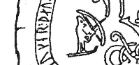 Del petroglifa iz švedske Bökste (-1.050 pr. n. št.): podoba smučarja je hkrati logo Smučarskega muzeja v kraju Umeå (brošura istoimenskega muzeja).