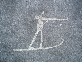 Znak za biatlon (Olimpijski muzej, Lillehammer, Norveška).